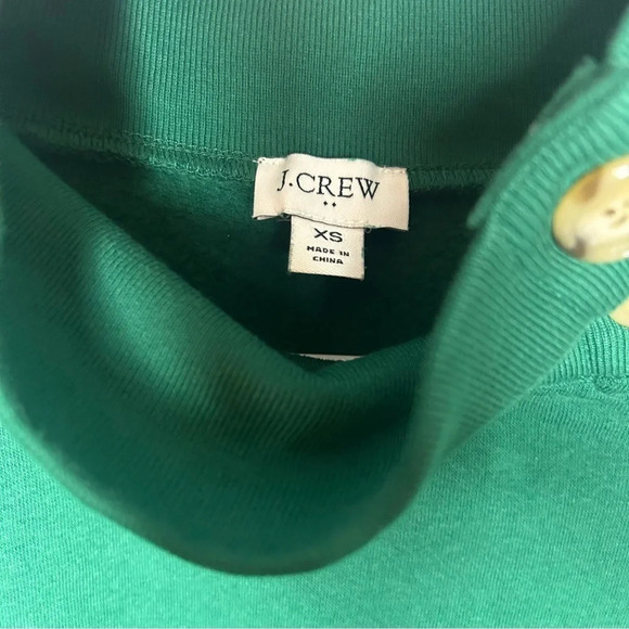 J.Crew factory mock neck sweatshirt, green women size extra small - Picture 6 of 11